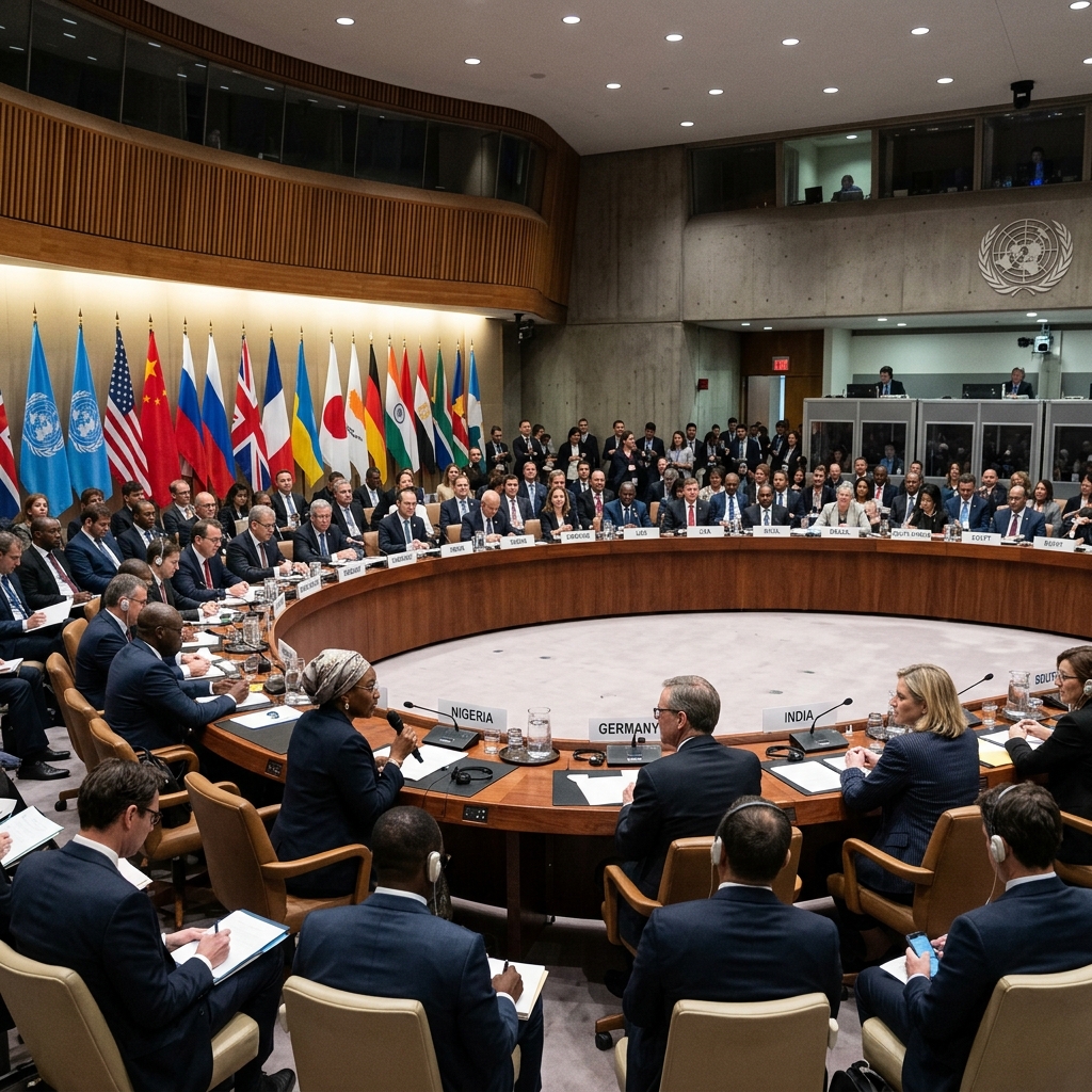 Diplomatic meeting at international summit